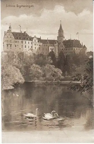 Sigmaringen Schwäne vorm Schloss ngl 26.875