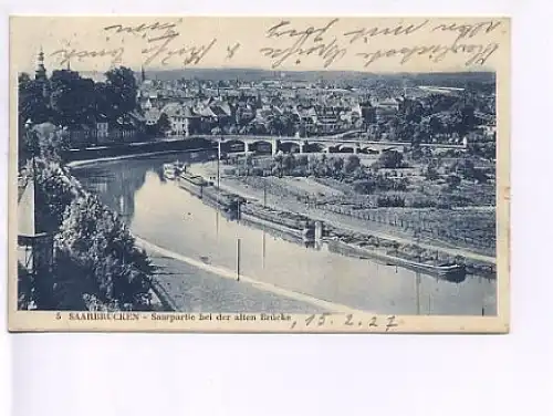 Saarbrücken bei der alten Brücke gl1927 17.759