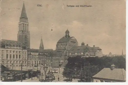 Kiel Rathaus und Stadttheater gl1922 70.754