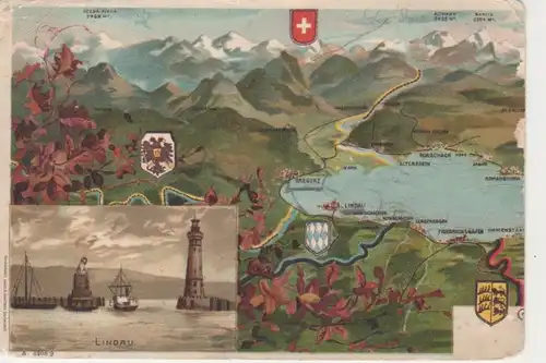 Lindau Hafeneinfahrt Umgebungspanorama glca.1900 66.713