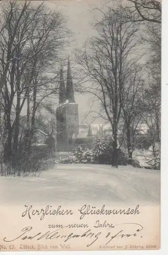 Lübeck Blick vom Wall im Schnee gl1901 70.803