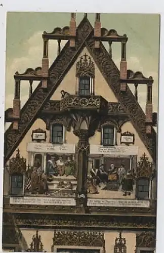 Ulm an der Donau-Gemälde am Rathaus gl1907 37.002