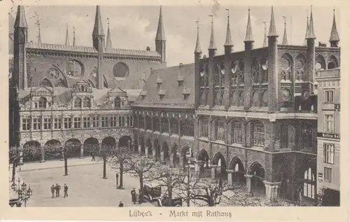 Lübeck Marktplatz mit Rathaus gl1931 70.825