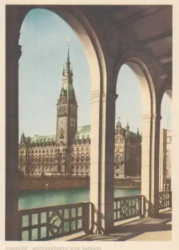 Hamburg Alsterarcaden und Rathaus ngl 71.007