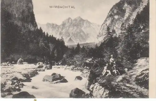 Wimbachtal b.Ramsau 3 Wanderer ngl 22.149