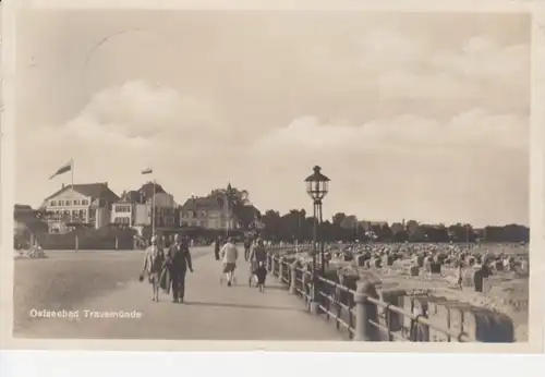 Travemünde Strandpromenade Fotokarte gl1931 70.858