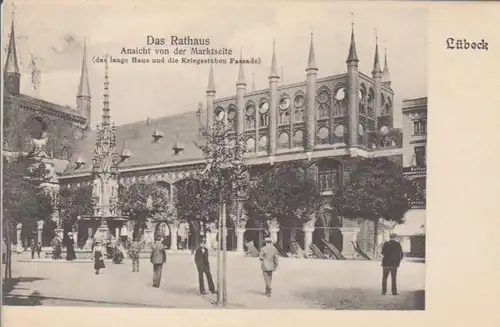 Lübeck Rathaus Ansicht von Marktseite gl1908 70.817