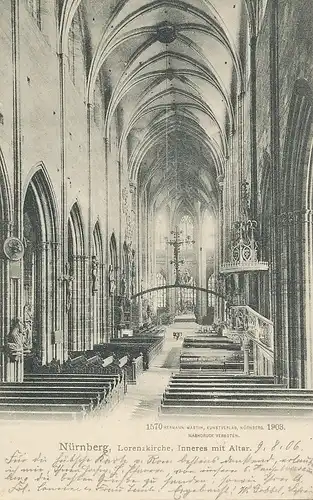 Nürnberg Lorenzkirche Inneres gl1906 124.758