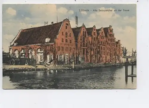 Lübeck Alte Salzspeicher an d.Trave feldpgl1917 44.125