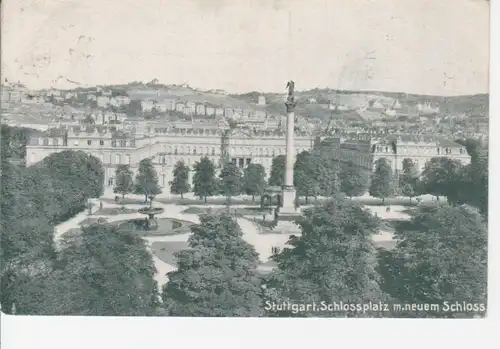 Stuttgart - Schloßplatz mit Neuem Schloß gl1912 60.358