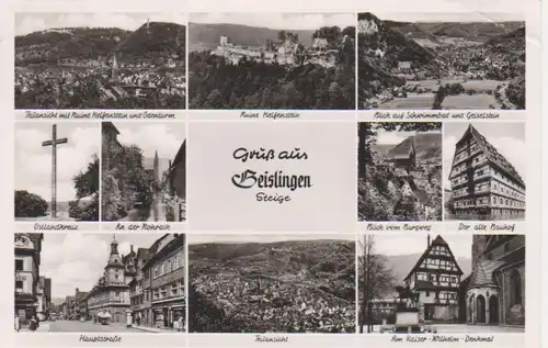 Gruß aus Geislingen Steige-Teilansichten gl1953 62.234