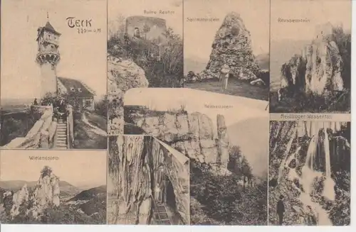 Ruine Teck - Teilansichten,Wielandstein… gl1911 61.885