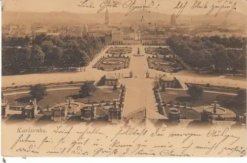 Karlsruhe Blick vom Schloß auf die Stadt gl1905 26.917