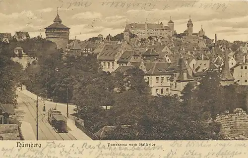 Nürnberg Panorama vom Hallertor gl1907 124.413