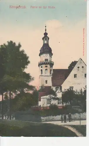 Königsbrück Partie an der Kirche gl1911 85.174