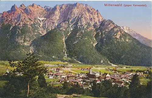 Mittenwald Panorama mit Karwendel ngl 126.136