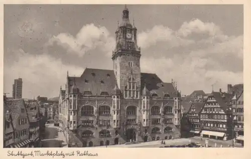 Stuttgart - Marktplatz mit Rathaus gl1941 60.439