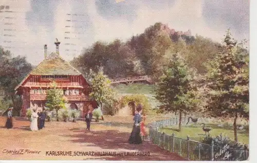 Karlsruhe-Schwarzwaldhaus mit Lauderberg gl1924 61.629