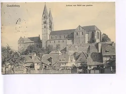 Quedlinburg a.Harz Schloß vom Brühl aus gl1912 16.722