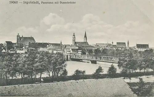 Ingolstadt Panorama mit Donaubrücke ngl 119.877