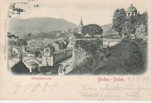 Baden-Baden. Schloßterrasse, Reliefkarte gl1899 61.610