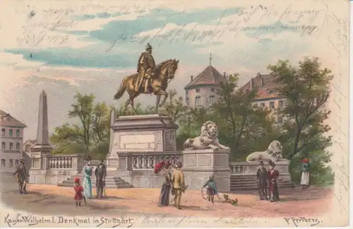 Stuttgart Kaiser Wilhelm I. Denkmal gl1904 71.574