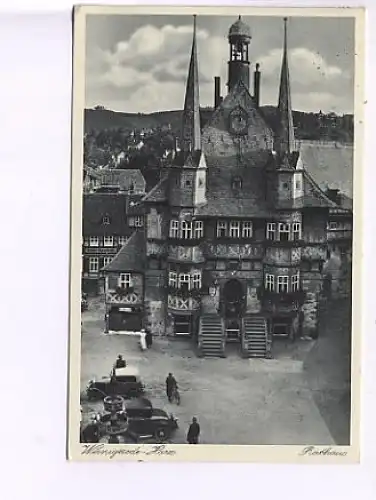 Wernigerode a.Harz alte Autos vor Rathaus gl1937 16.718