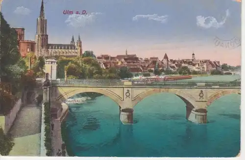 Ulm a.D. - Teilansicht, Brücke feldpgl1916 62.049