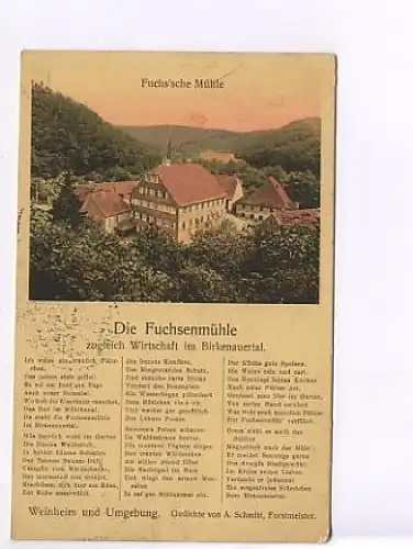 Diue Fuchsenmühle bei Weinheim Gedicht gl1907? 29.960