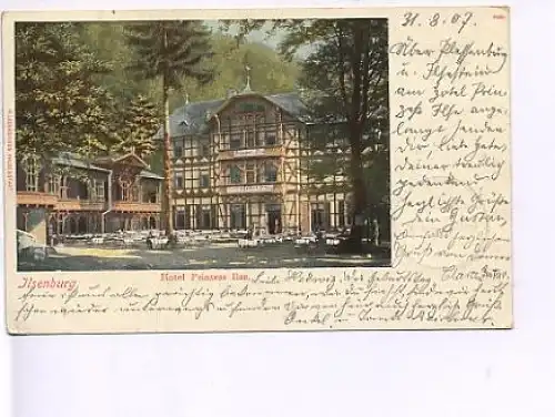 Ilsenburg Harz Hotel Princess Ilse Litho gl1907 16.549