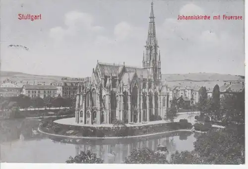 Stuttgart - Johanneskirche mit Feuersee gl1911 60.355