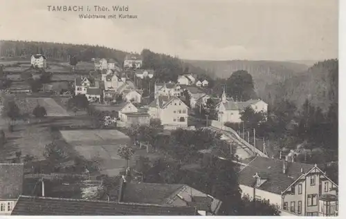 Tambach Waldstraße mit Kurhaus gl1910 89.432