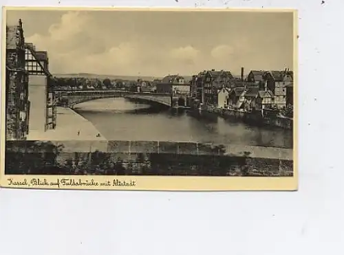Alt-Kassel - Blick auf Fuldabrücke,Altstadt ngl 13.485