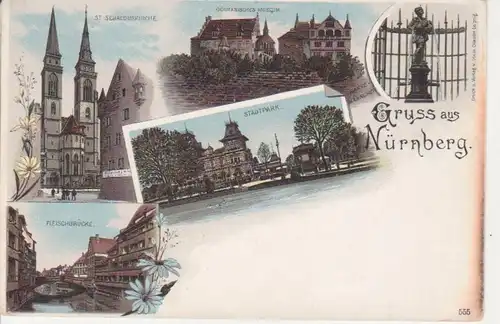 Nürnberg Litho Kirche Stadtpark Museum ngl 71.891