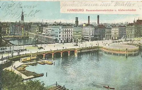 Hamburg Reesendammsbrücke Alsterarkaden gl1906 118.275