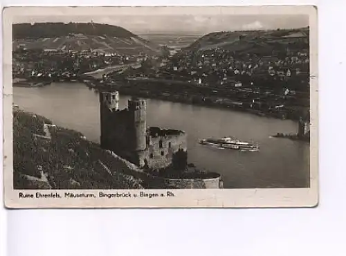 Bingen Ehrenfels Mäuseturm Bingerbrück gl1942 19.535