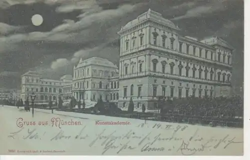 München Kunstakademie bei Mondschein gl1898 71.623