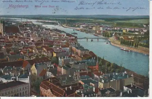 Magdeburg Blick vom Dom Panorama feldpgl1918 90.621