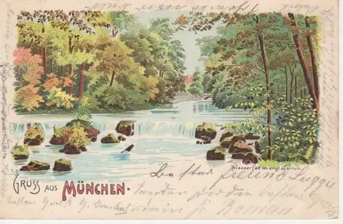 München Wasserfall im engl. Garten gl1903 71.700