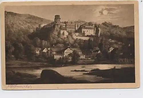 Heidelberg - Schloß von der Hirschgasse aus ngl 31.648