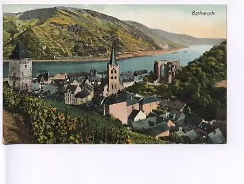 Bacharach Blick zum Rhein ngl 19.365