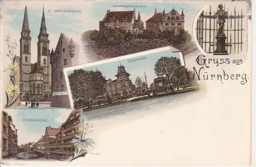 Nürnberg Litho Kirche Museum Fleischbrücke ngl 71.902