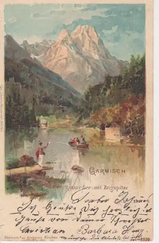 Garmisch Risser-See mit Zugspitze gl1898 71.772