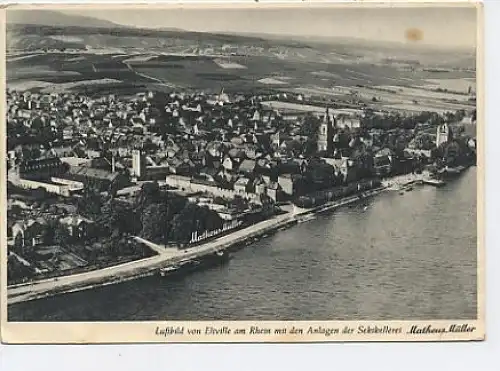 Luftbild von Eltville am Rhein, Sektkellerei ngl 13.418