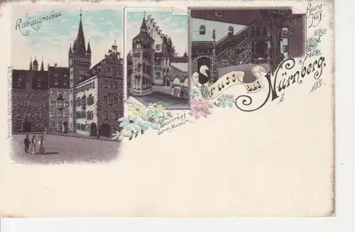 Nürnberg Litho Rathausneubau Wasserhof ngl 71.900