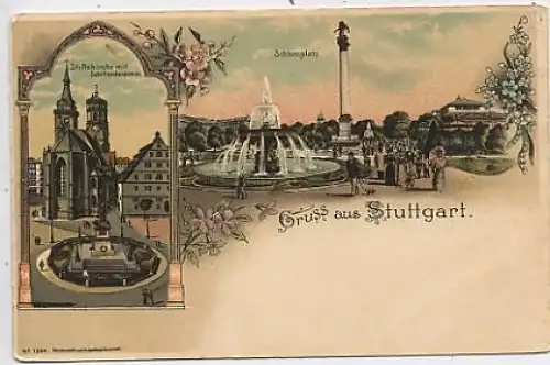 Stuttgart Grußlitho 2 Bilder ngl 40.944