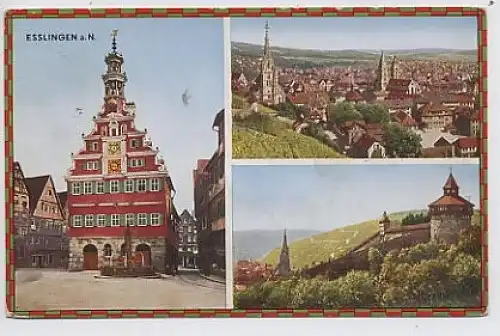 Esslingen Altes Rathaus Burg Totalansicht gl1932 31.454