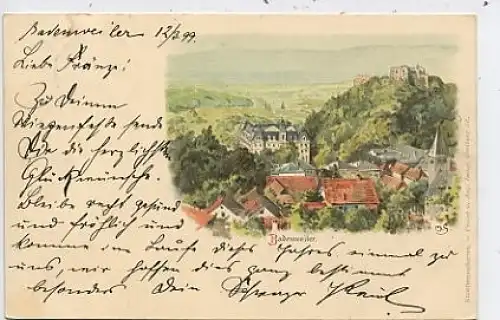 Badenweiler Ansicht Litho gl1899 40.104