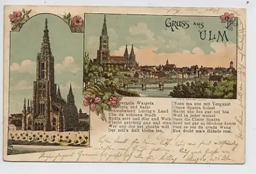 Ulm Litho Dom Total Gedicht gl1901 30.988