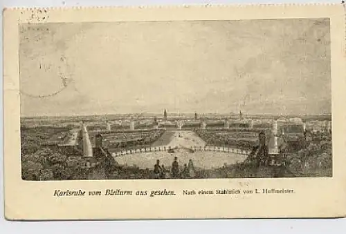 Karlsruhe vom Bleiturm aus gesehen gl1915 30.705